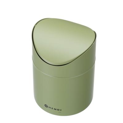 Odpadkový koš na stolek s otočným krytem, HENDI, 1,2L, Zelená, ⌀120x(H)165mm | 440780